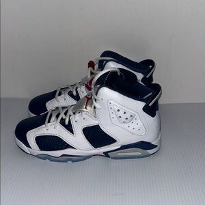 Nike Air Jordan 6 Retro Olympic Midnight Navy White size 5Y GS no box